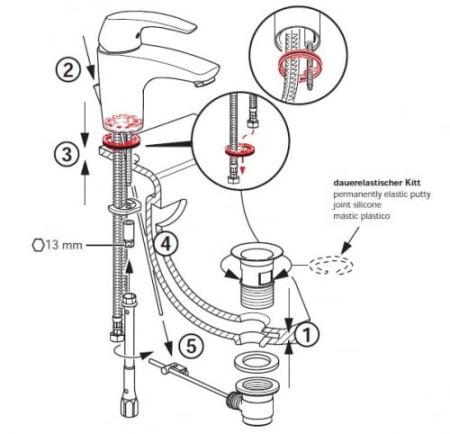 Смеситель для раковины HANSA Disc 01012274