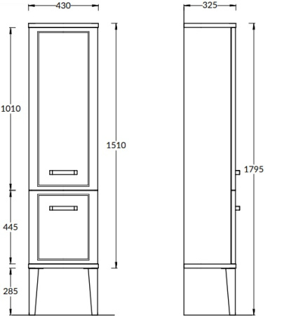 Пенал Kerama Marazzi Pompei PO.M.150\WHT