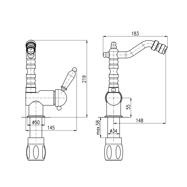 Смеситель для биде Rav Slezak Labe L008.5/9Z