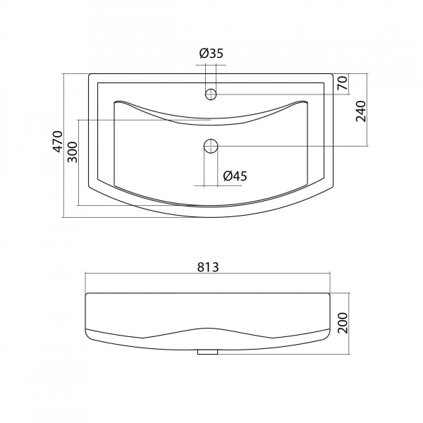 Раковина встраиваемая Onika Балтика 80 1WH501524