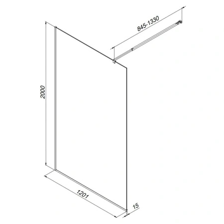 Душевая перегородка 120 см Am.Pm Func W84WI-120-F1-MTE хром
