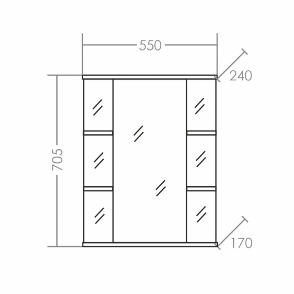 Зеркальный шкаф (55х71)  СаНта Герда 55 101021