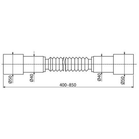 Гибкое соединение Alcaplast (гофра) 50\50 A72