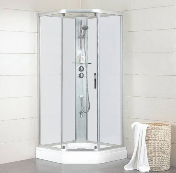 Душевая кабина BRAVAT Waterfall с задними стенками и смесителем (BC090.6100A)