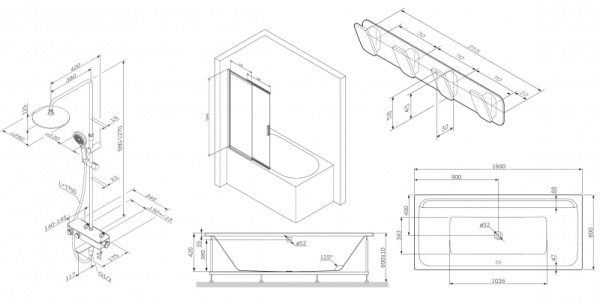 Комплект акриловой ванны AM.PM Inspire V2.0 (180x80) WK52EB Комплект акриловой ванны AM.PM Inspire V2.0 (180x80) WK52EB