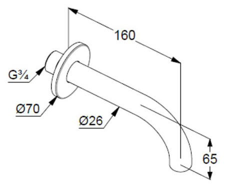 Излив для ванны Kludi Bozz 3850553