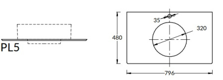 Столешница под раковину Kerama Marazzi Plaza Риальто PL5.SG560400R\80