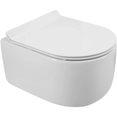 Унитаз подвесной BelBagno Soft BB084CH-TOR/SC безободковый, торнадо, с сиденьем микролифт