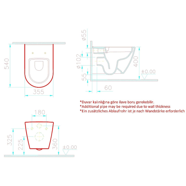 Подвесной унитаз безободковый Vitra Nest QuantumFlush 7870B403-0075 без сиденья