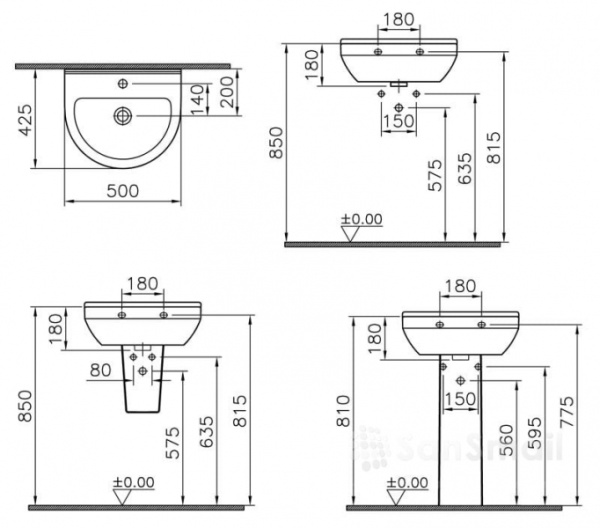 Раковина VITRA S50  5313B003-0001 (50x42.5 см)