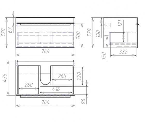 Тумба под умывальник Alvaro Banos Viento 8403.0500