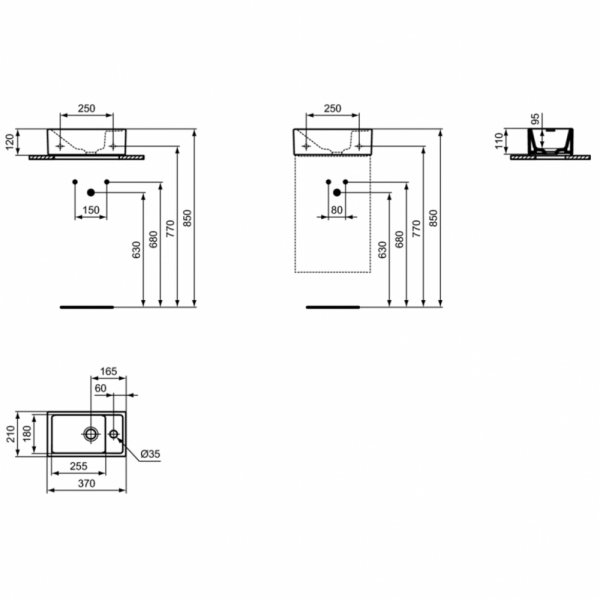 Раковина накладная Ideal Standard Tempo 37 R E211201