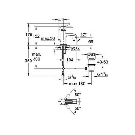 Смеситель однорычажный для раковины Grohe Allure 32144 000 (32144000)