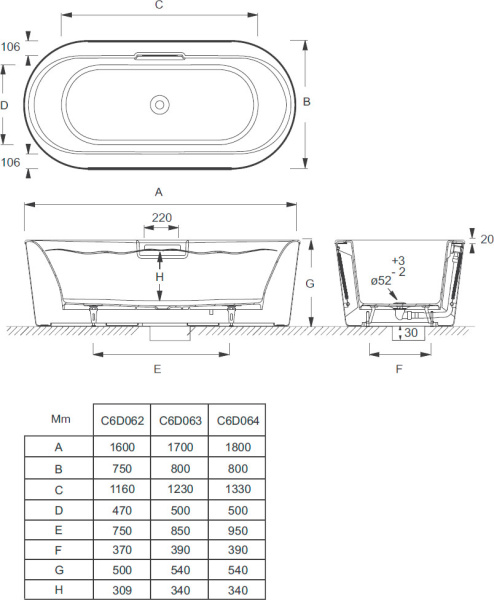 Ванна чугунная  (170х80) Jacob Delafon Volute 6D063-00 Ванна чугунная  (170х80) Jacob Delafon Volute 6D063-00