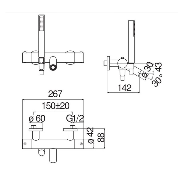 Смеситель для ванны Nobili Live LV00010/2CR