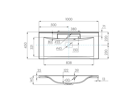 Раковина Aquaton Премьер М 100 белая 1A70473KPR010