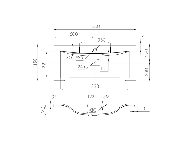 Раковина Aquaton Премьер М 100 белая 1A70473KPR010