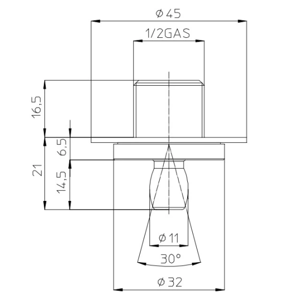 Боковая форсунка Bossini Mini Neb I00151.030 хром