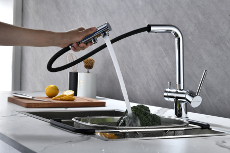 Смеситель для кухни с подключением к фильтру  Paulmark Serpentine Se213222-CR