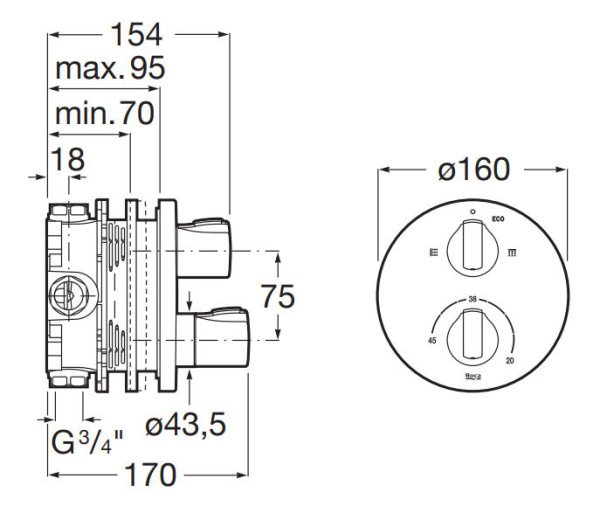 Смеситель для ванны Roca T-1000 5A0D09C00