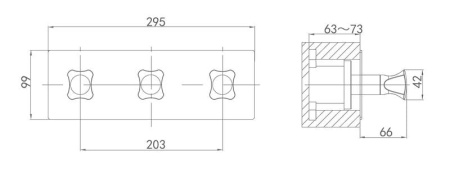 Смеситель для ванны встраиваемый D&K Hessen Grimm (DA1384801)