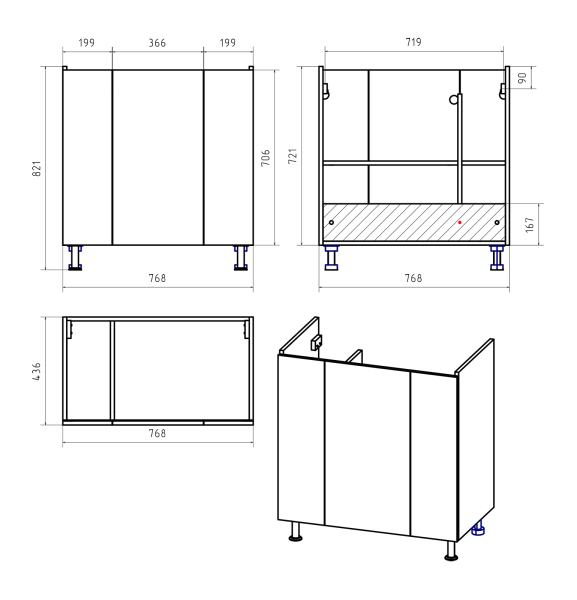 Тумба под раковину Misty Лира 80 Пр-Лир06080-50