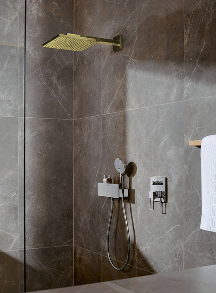 Верхний душ с кронштейном Hansgrohe Raindance E 300 AIR 1jet 26238990 полированное золото