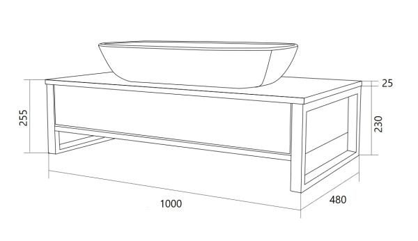 Тумба под раковину 1Marka  Grunge Loft 100П У85844