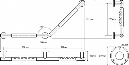 Поручень 135°C, резина Bemeta Omega 104507701