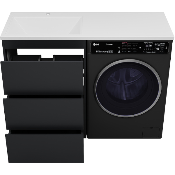 Тумба с раковиной под стиральную машину Brevita Grafit 60 УТ000015085