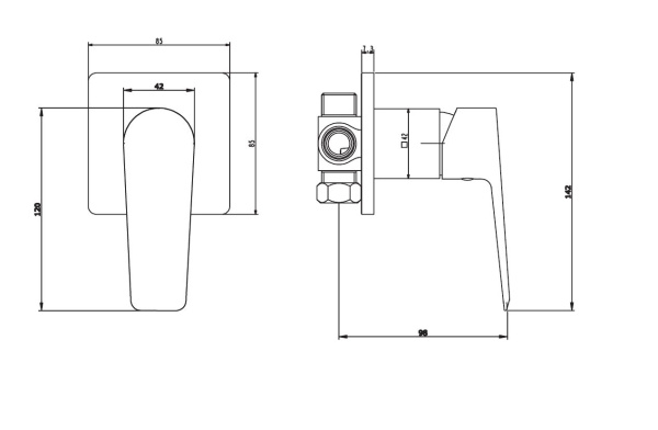 Душевая система ESKO встраиваемая (NY83)
