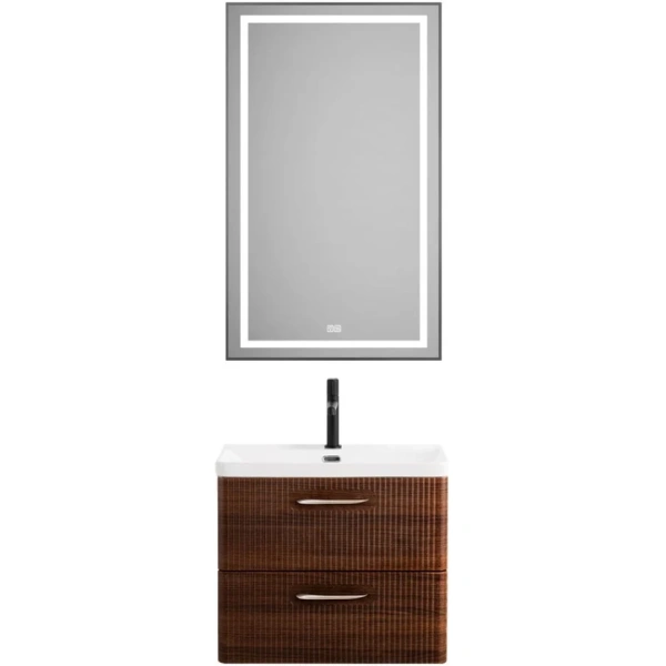 Тумба под раковину BelBagno Due DUE-500-2C-SO-NOCE-P без ручек, Noce