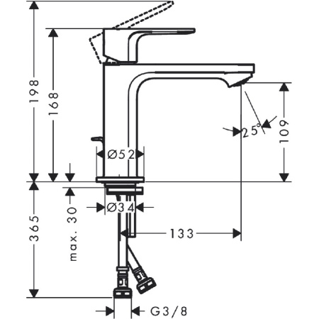 Смеситель для раковины Hansgrohe Rebris E 72589670, черный матовый