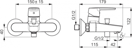 Смеситель для ванны и душа Oras Saga 3940Y