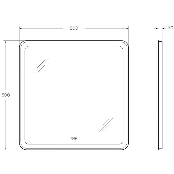 Зеркало c RGB подсветкой (80х80) Cezares CZR-SPC-MC-800-800-RGB-TCH