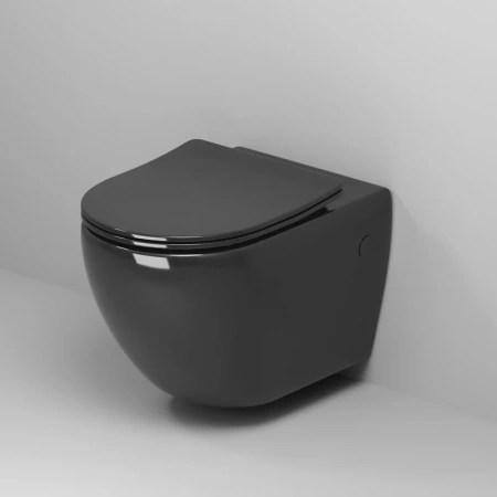Унитаз подвесной безободковый Grossman Color GR-4411blackS с сиденьем микролифт