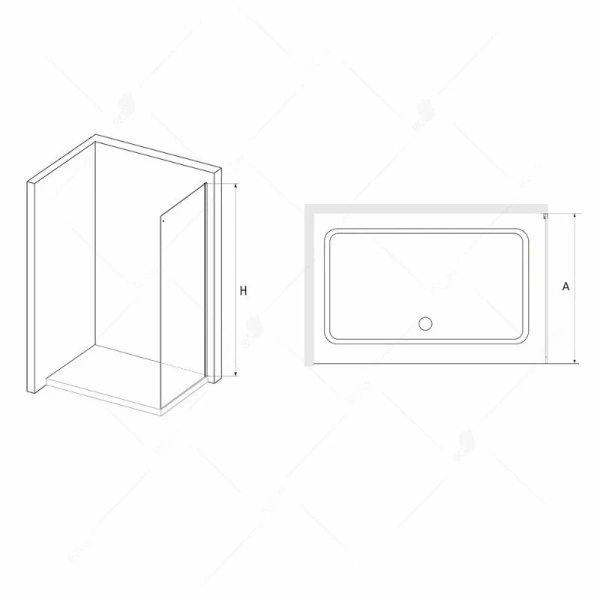 Боковая стенка 90 см RGW Z-09 03221509-11 прозрачное