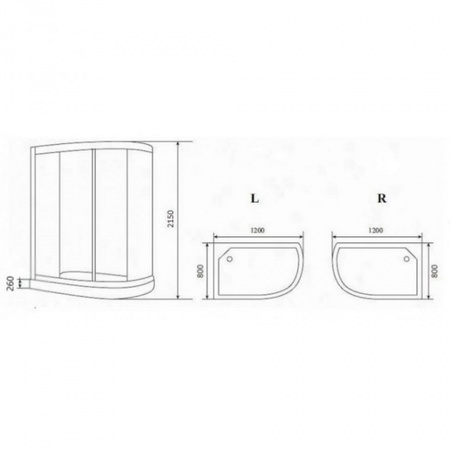 Душевая кабина Parly Bianco BM120L