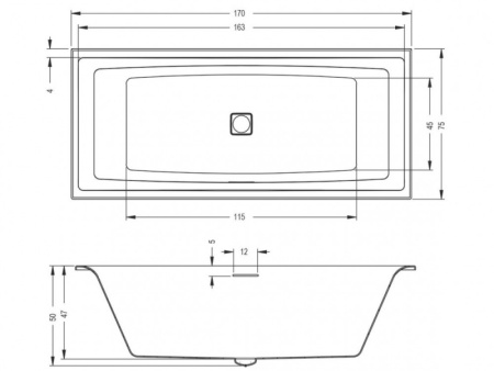 Ванна акриловая Riho Still Square LED (170x75) R B100003005