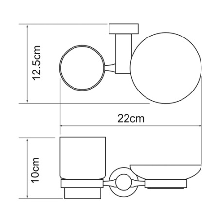 Стакан и мыльница WasserKRAFT Donau K-9426C