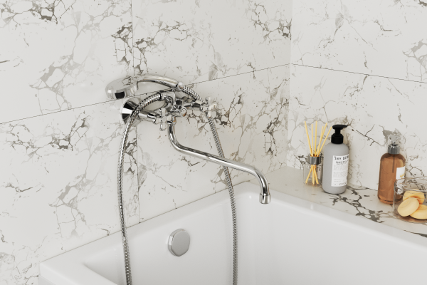 Смеситель для ванны с длинным поворотным изливом RUSH Sakhalin SA5350-51 Смеситель для ванны с длинным поворотным изливом RUSH Sakhalin SA5350-51