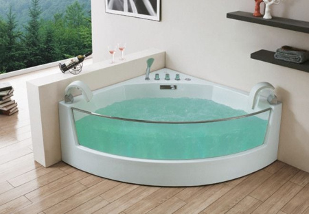 Акриловая ванна (150х150) Gemy G9080 с гидромассажем, универсальная