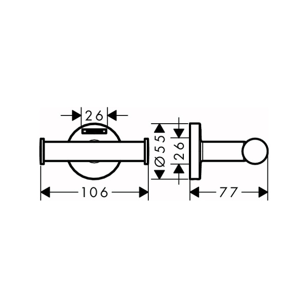 Двойной крючок Hansgrohe Logis Universal 41725000 хром