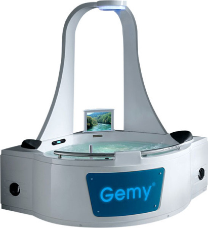 Акриловая ванна (170х170) Gemy G9070 O с гидромассажем, универсальная