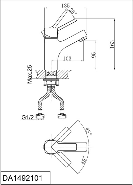 Смеситель для раковины D&K Rhein.Dusseldorf (DA1492101) Смеситель для раковины D&K Rhein.Dusseldorf (DA1492101)
