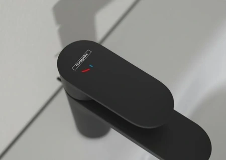Смеситель для раковины с донным клапаном CoolStart Hansgrohe Vernis Blend 71584670 черный матовый