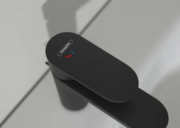 Смеситель для раковины с донным клапаном CoolStart Hansgrohe Vernis Blend 71584670 черный матовый