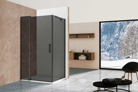 Душевой уголок Vincea  Extra VSR-1E901090CGB,  (90х90) черный, стекло тонированное