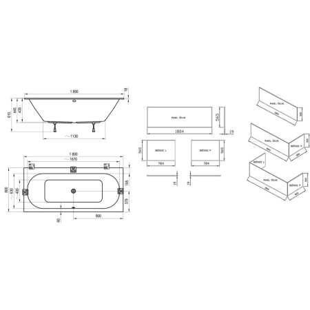 Ванна акриловая Ravak CITY SLIM (180х80) белая C921300000
