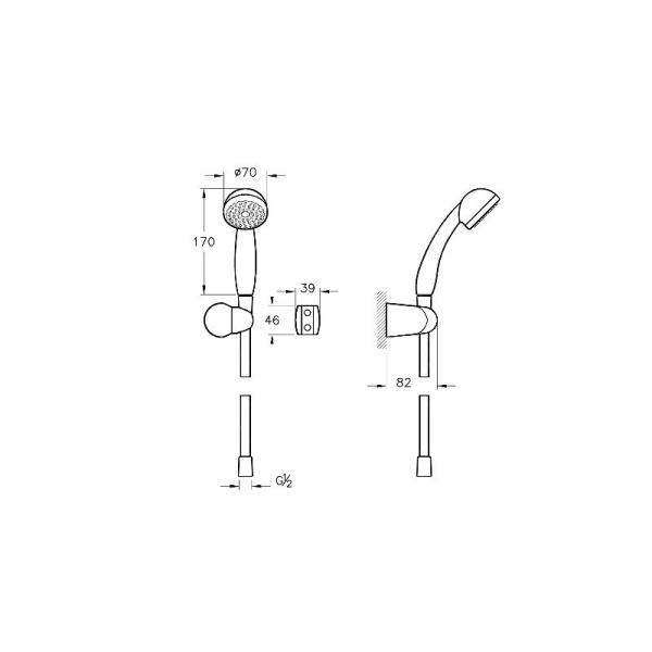 Душевой комплект Vitra Aquaheat 458657 Душевой комплект Vitra Aquaheat 458657